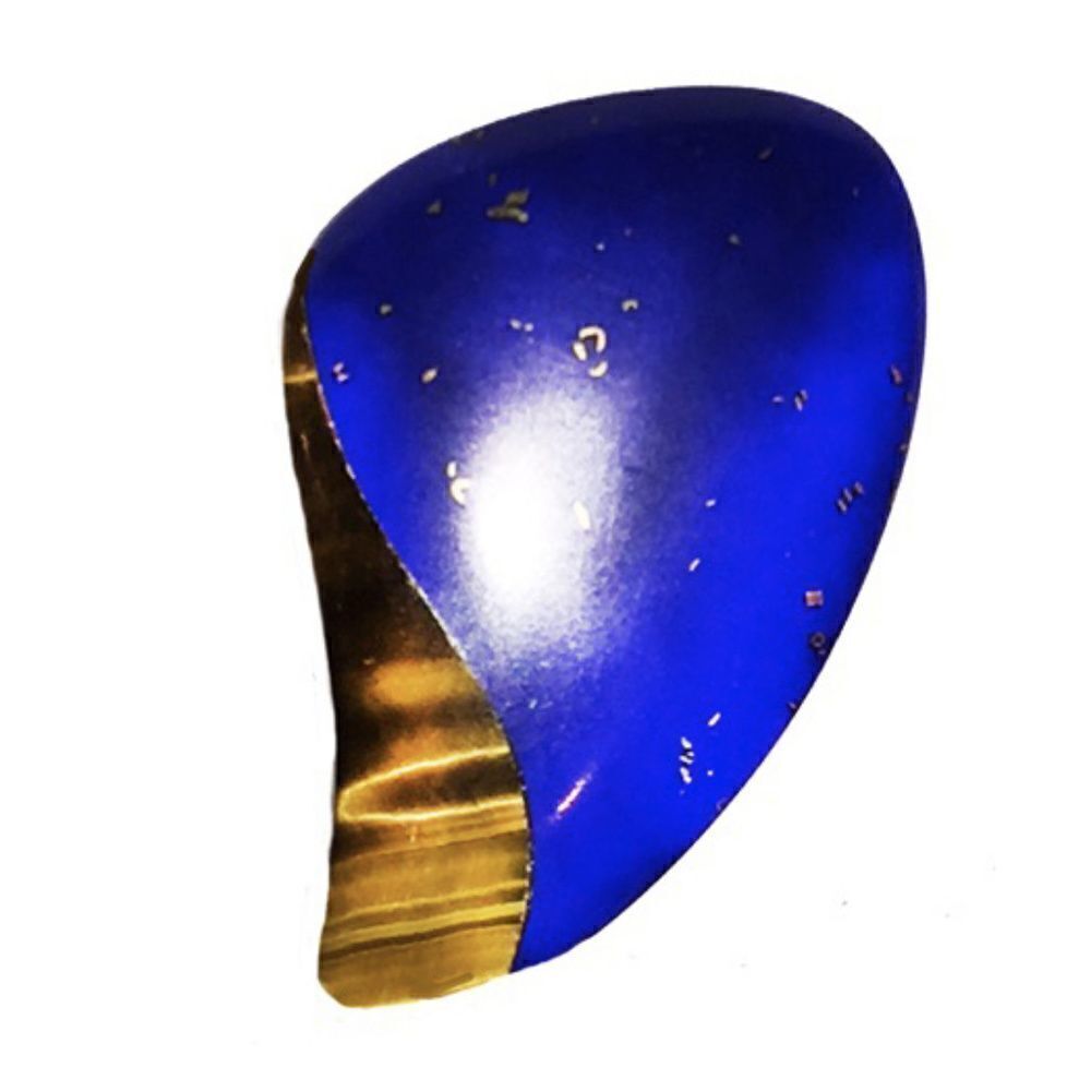 Pair of Lapis and Tiger Eye Clip Back Earrings - Picture 3 of 4